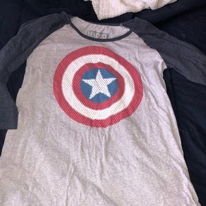 Captain America Baseball Tee